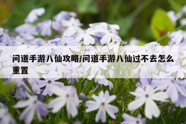问道手游八仙攻略/问道手游八仙过不去怎么重置