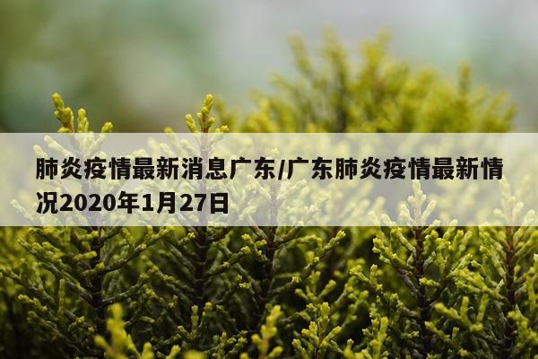 肺炎疫情最新消息广东/广东肺炎疫情最新情况2020年1月27日