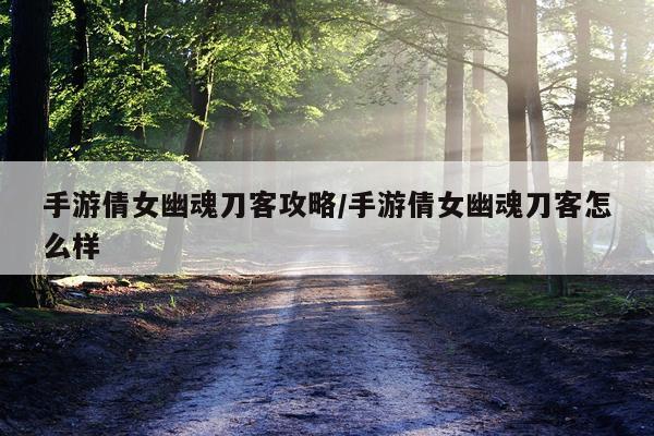 手游倩女幽魂刀客攻略/手游倩女幽魂刀客怎么样