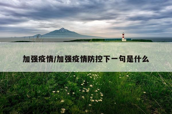 加强疫情/加强疫情防控下一句是什么