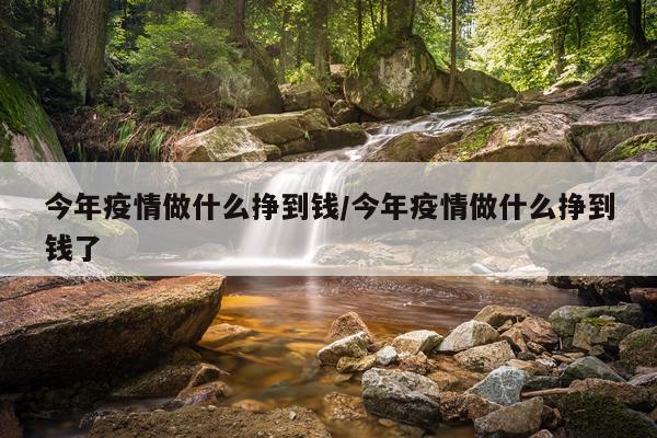 今年疫情做什么挣到钱/今年疫情做什么挣到钱了