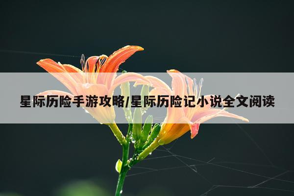 星际历险手游攻略/星际历险记小说全文阅读