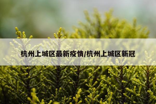 杭州上城区最新疫情/杭州上城区新冠