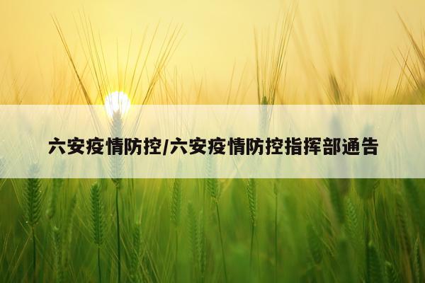 六安疫情防控/六安疫情防控指挥部通告