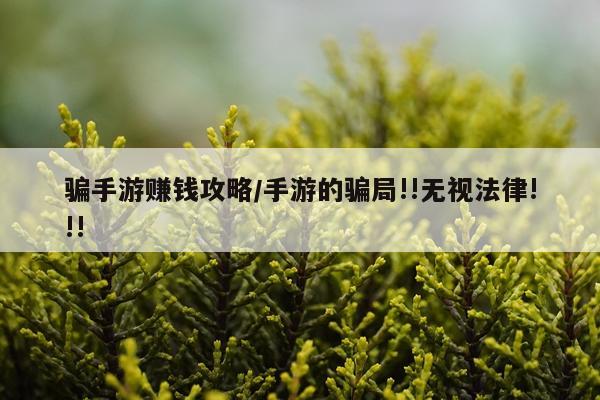 骗手游赚钱攻略/手游的骗局!!无视法律!!!