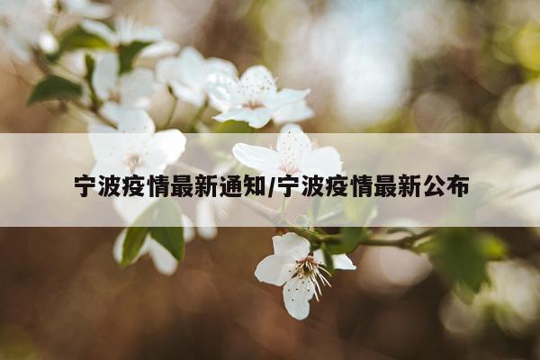 宁波疫情最新通知/宁波疫情最新公布