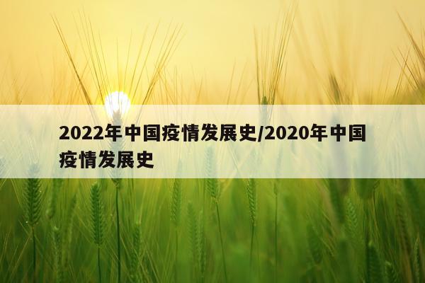 2022年中国疫情发展史/2020年中国疫情发展史