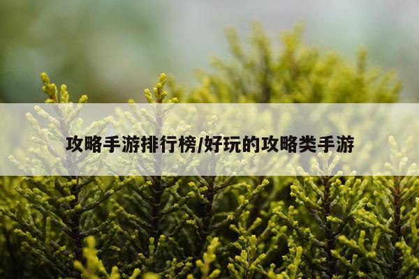 攻略手游排行榜/好玩的攻略类手游