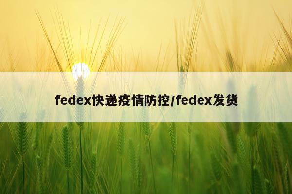fedex快递疫情防控/fedex发货