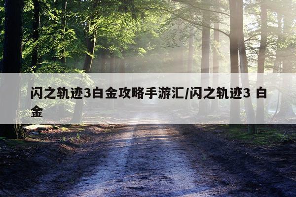 闪之轨迹3白金攻略手游汇/闪之轨迹3 白金