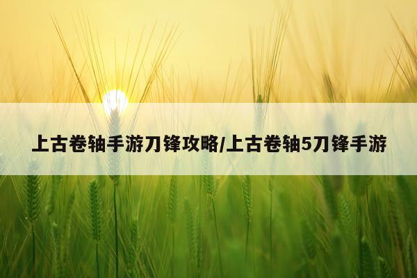 上古卷轴手游刀锋攻略/上古卷轴5刀锋手游