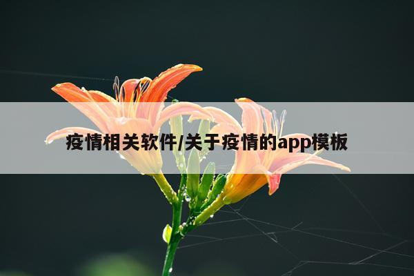 疫情相关软件/关于疫情的app模板