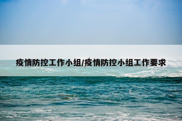疫情防控工作小组/疫情防控小组工作要求