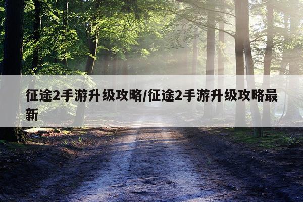 征途2手游升级攻略/征途2手游升级攻略最新