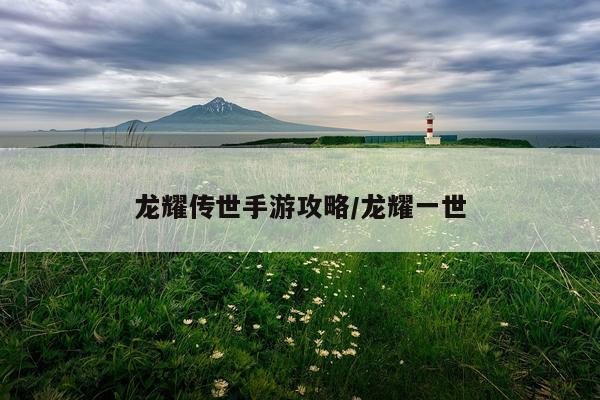 龙耀传世手游攻略/龙耀一世