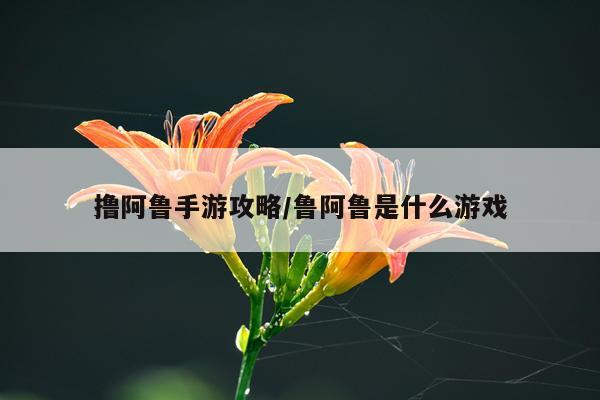 撸阿鲁手游攻略/鲁阿鲁是什么游戏