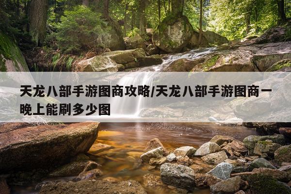天龙八部手游图商攻略/天龙八部手游图商一晚上能刷多少图