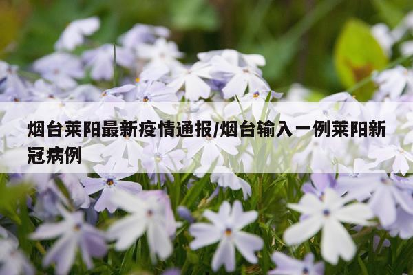 烟台莱阳最新疫情通报/烟台输入一例莱阳新冠病例