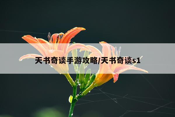 天书奇谈手游攻略/天书奇谈s1