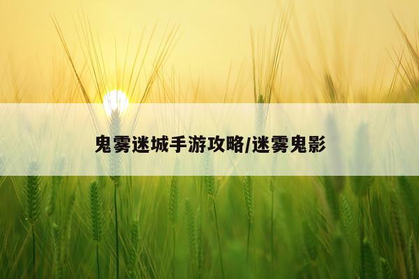 鬼雾迷城手游攻略/迷雾鬼影