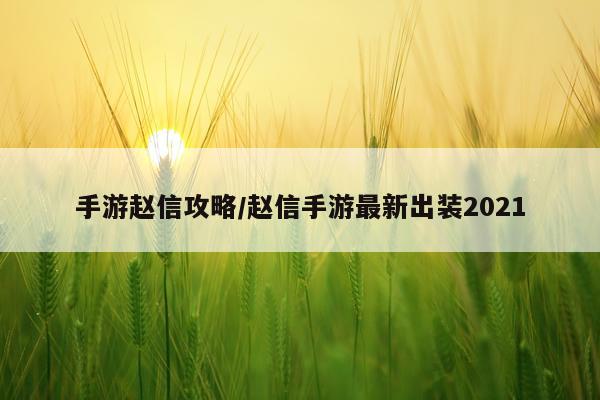 手游赵信攻略/赵信手游最新出装2021