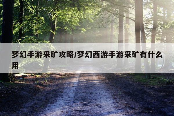 梦幻手游采矿攻略/梦幻西游手游采矿有什么用