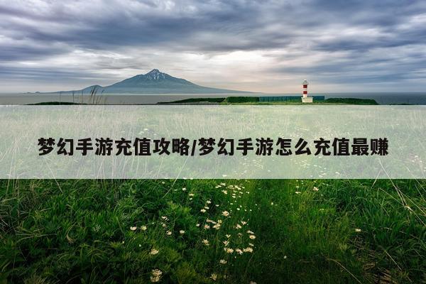 梦幻手游充值攻略/梦幻手游怎么充值最赚