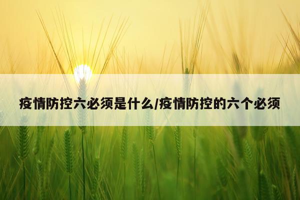 疫情防控六必须是什么/疫情防控的六个必须