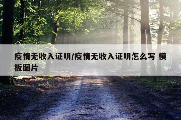 疫情无收入证明/疫情无收入证明怎么写 模板图片
