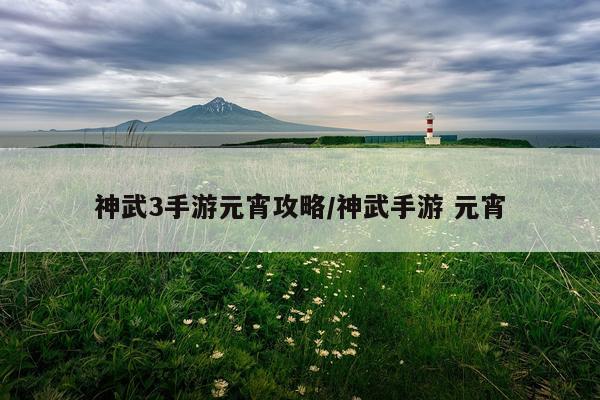 神武3手游元宵攻略/神武手游 元宵