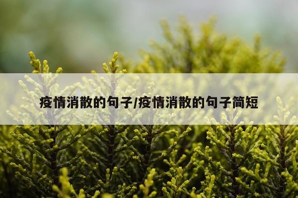 疫情消散的句子/疫情消散的句子简短