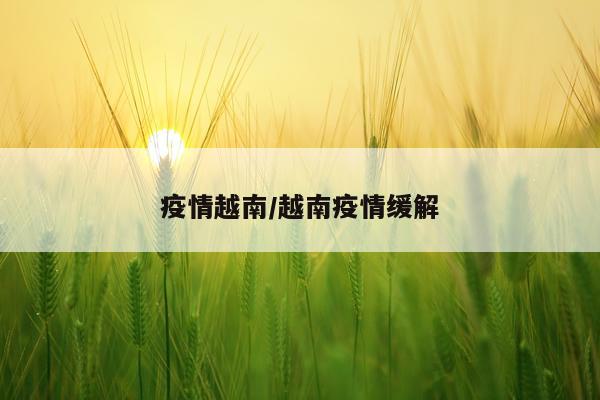 疫情越南/越南疫情缓解