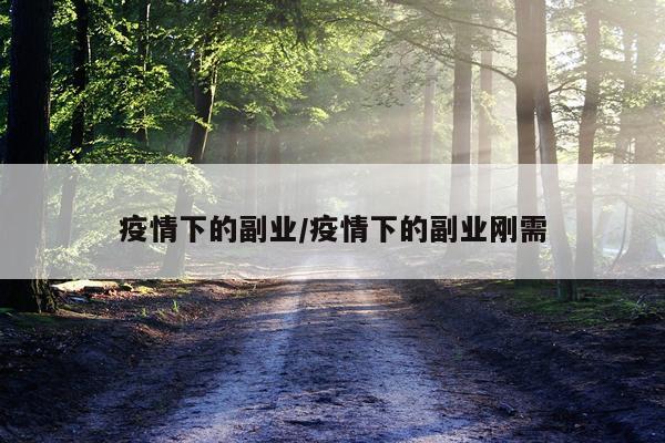 疫情下的副业/疫情下的副业刚需