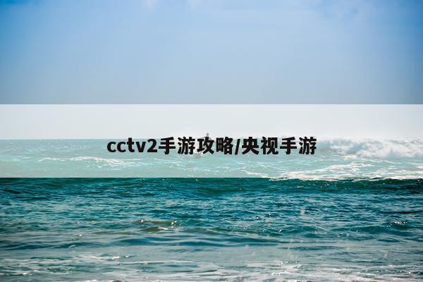 cctv2手游攻略/央视手游