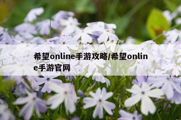 希望online手游攻略/希望online手游官网