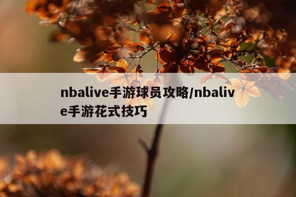 nbalive手游球员攻略/nbalive手游花式技巧