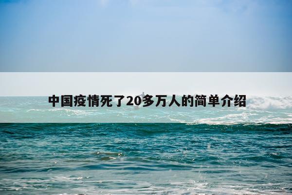 中国疫情死了20多万人的简单介绍