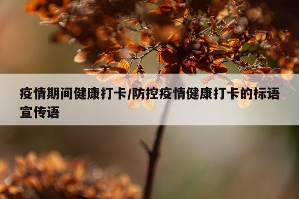 疫情期间健康打卡/防控疫情健康打卡的标语宣传语