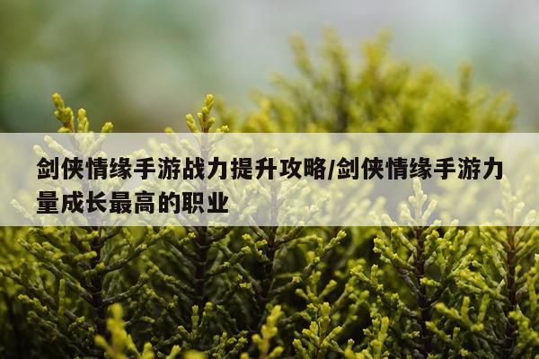 剑侠情缘手游战力提升攻略/剑侠情缘手游力量成长最高的职业