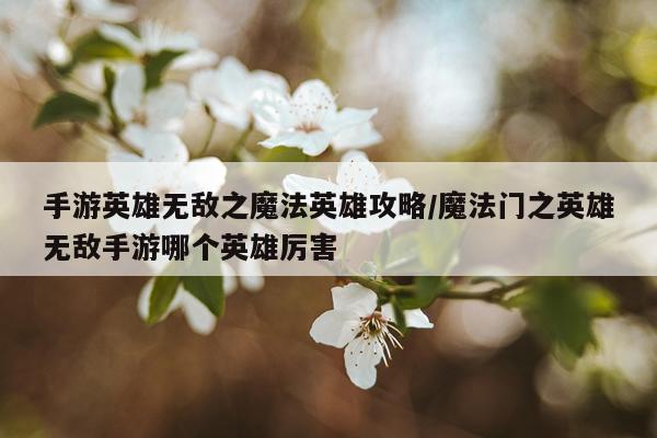 手游英雄无敌之魔法英雄攻略/魔法门之英雄无敌手游哪个英雄厉害