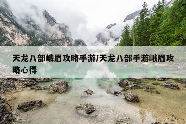 天龙八部峨眉攻略手游/天龙八部手游峨眉攻略心得