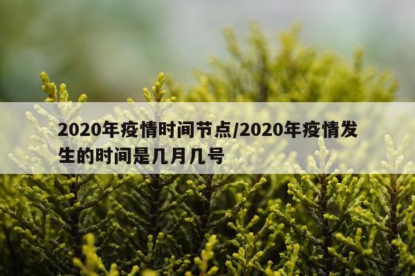 2020年疫情时间节点/2020年疫情发生的时间是几月几号