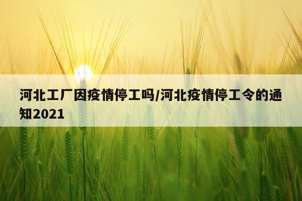 河北工厂因疫情停工吗/河北疫情停工令的通知2021