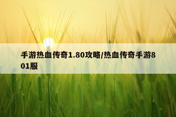 手游热血传奇1.80攻略/热血传奇手游801服