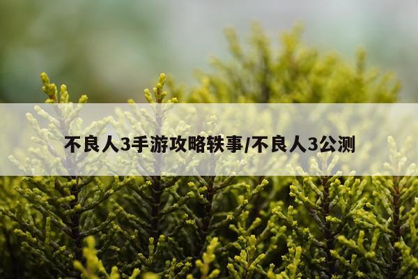 不良人3手游攻略轶事/不良人3公测