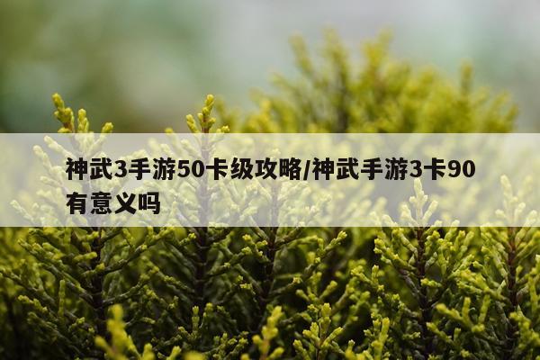 神武3手游50卡级攻略/神武手游3卡90有意义吗