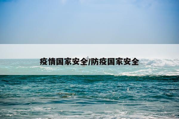 疫情国家安全/防疫国家安全