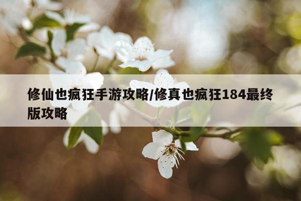 修仙也疯狂手游攻略/修真也疯狂184最终版攻略