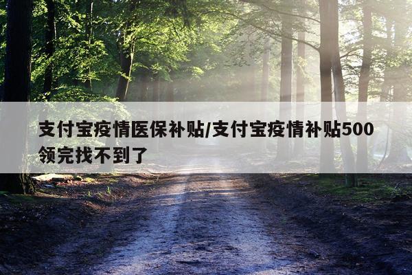 支付宝疫情医保补贴/支付宝疫情补贴500领完找不到了