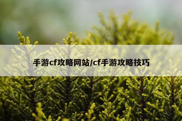 手游cf攻略网站/cf手游攻略技巧